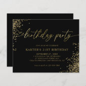 BUDGET Glam Black Gold Confetti Erwachsene Geburts (Vorne/Hinten)