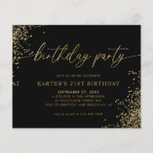 BUDGET Glam Black Gold Confetti Erwachsene Geburts (Vorderseite)