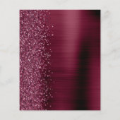 Budget Glam Burgundy Glitzer Script Wedding Menu (Rückseite)