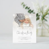 BUDGET Glam Foto Overlay Weihnachts-Party Einladun (Stehend Vorderseite)