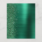 Budget Glam Green Glitzer Script Wedding Menu (Rückseite)