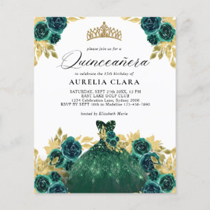 BUDGET Glam Grünes Kleid Floral 15. Quinceañera