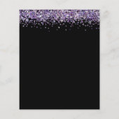 Budget Glam Lila Glitzer Hen Night Black Einladung (Rückseite)