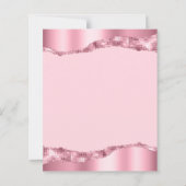 Budget Glam Pink Foil Mirror Tiles Wedite Einladun (Rückseite)