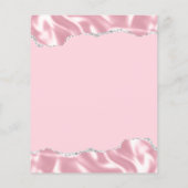 Budget Glam Pink Satin Silver Wedite Einladung (Rückseite)