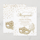 BUDGET Glam White Gold Glitzer Masquerade Geburtst (Vorne/Hinten)