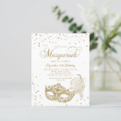 BUDGET Glam White Gold Glitzer Masquerade Geburtst (Stehend Vorderseite)