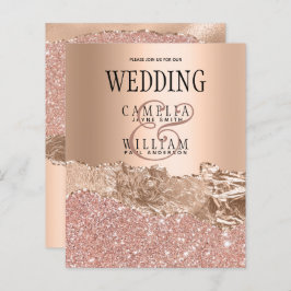 BUDGET Glamour Rose Gold Wedite Einladung