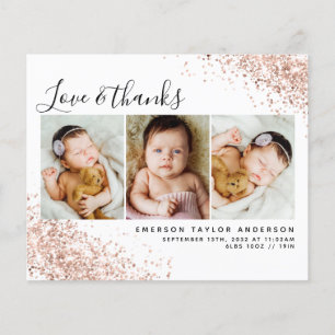Budget Glitter Foto Baby Danke Karte