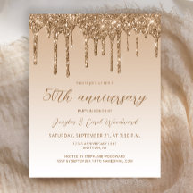 Budget Glitter Gold 50. Hochzeitstag Schriftzug