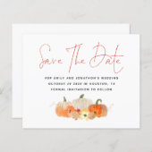 Budget Glittery Pumpkins QR-Code Save the Date (Vorne/Hinten)