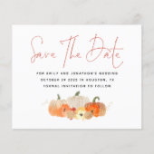 Budget Glittery Pumpkins QR-Code Save the Date (Vorderseite)