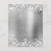 Budget Glittery Silver 50. Geburtstag Einladung (Rückseite)