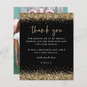 Budget Glitzer Foto Brautparty Black Vielen Dank (Vorne/Hinten)