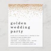 Budget Glitzer Golden Wedding Party Einladung (Vorderseite)