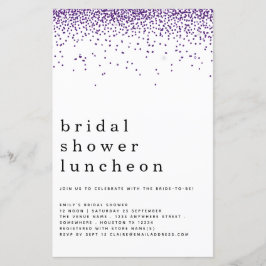 Budget Glitzer Lila Brautparty Einladung