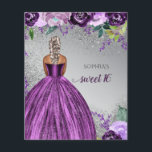 Budget Glitzer Lila Dress Sweet 16 Geburtstag<br><div class="desc">Budget Silver Lila Sparkle Kleid Sweet 16 Geburtstag Einladung. Dunkle Haut Blonde Haare</div>