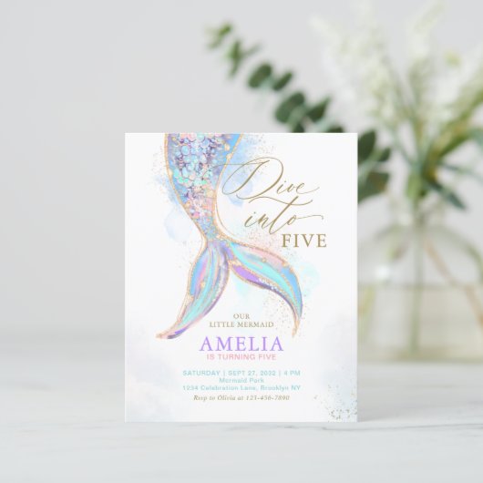 BUDGET Glitzer Meerjungfrau Schwanz tauchen in Geb (Stehend Vorderseite)