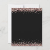 Budget Glitzer Rose Gold Wedding Black Einladung (Rückseite)