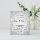 Budget Glitzer Snowflakes Bridal Dusche Einladung (Stehend Vorderseite)