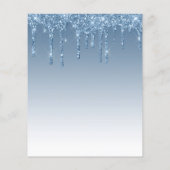 Budget Glitzer Tropfen Blue Bridal Dusche Einladun (Rückseite)