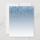 Budget Glitzer Tropfen Blue Sweet 16 Einladung (Rückseite)