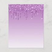 Budget Glitzer Tropfen Lila Sweet 16 Einladung (Rückseite)