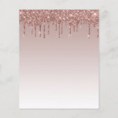 Budget Glitzer Tropfen Rose Gold Brautparty Einlad (Rückseite)