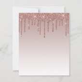 Budget Glitzer Tropfen Rose Gold Sweet 16 Einladun (Rückseite)