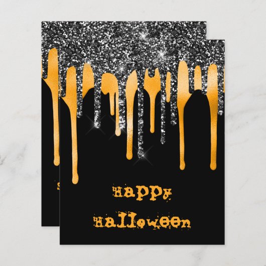 BUDGET Glitzer Tropfen Schwarzes Halloween-Klassen (Vorne/Hinten)