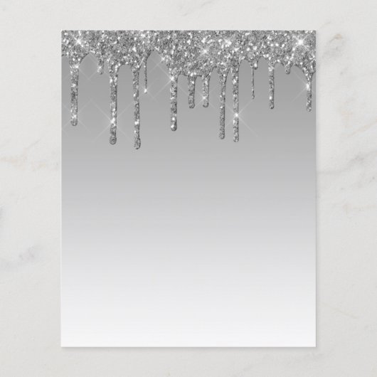 Budget Glitzer Tropfen Silver Brautparty Einladung (Rückseite)