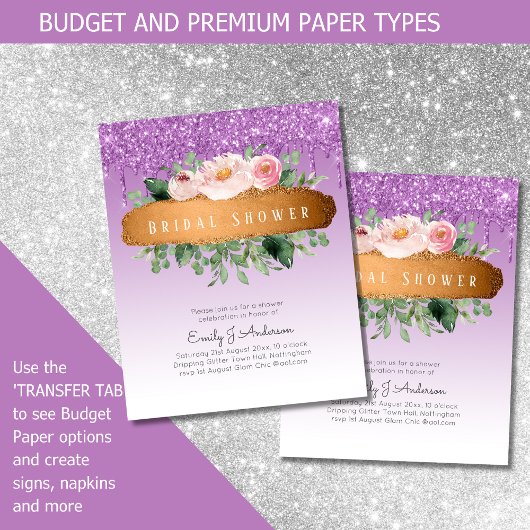 BUDGET Glitzern Glitzer BlumenGirl-Brautparty Flyer