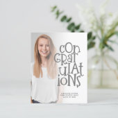 Budget Glückwunschs Foto Gray Abschluss Ankündigun (Stehend Vorderseite)