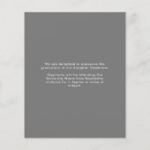 Budget Glückwunschs Foto Gray Abschluss Ankündigun (Rückseite)