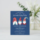 Budget Gnomas Weihnachtsfeier Blue Einladung (Stehend Vorderseite)