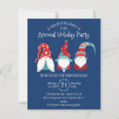 Budget Gnomas Weihnachtsfeier Blue Einladung (Vorderseite)