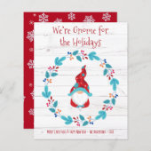 Budget Gnome for Holidays Elf Rustic Wreath Card (Vorne/Hinten)