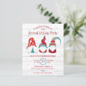 Budget Gnome Rustikale Weihnachtsfeier Einladung (Stehend Vorderseite)