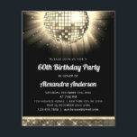Budget Gold 60. Geburtstagsparty 70's Disco Ball Flyer<br><div class="desc">Hier ist eine Beschreibung für eine 60. Geburtstagsparty der 70er Jahre Disco Ball Einladung: "Bereiten Sie sich vor, die Nacht mit unserer 60. Geburtstagsparty 70's Disco Ball Einladung glänzen und umrunden! Diese Einladung verkörpert Opulenz und Nostalgie und ist somit die perfekte Wahl für einen Meilenstein zum 60. Geburtstag mit einer...</div>