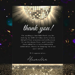 Budget Gold 60. Geburtstagsparty Disco Ball Card