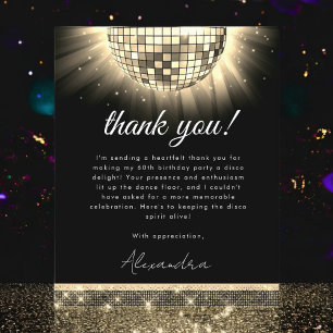 Budget Gold 60. Geburtstagsparty Disco Ball Card