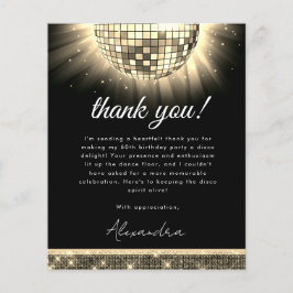 Budget Gold 60. Geburtstagsparty Disco Ball Card Flyer
