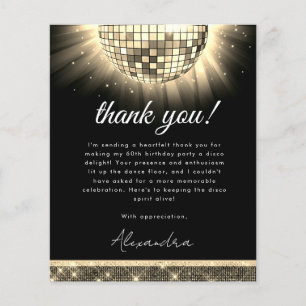 Budget Gold 60. Geburtstagsparty Disco Ball Card Flyer