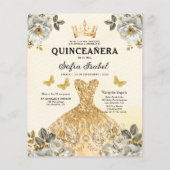 Budget Gold Bilingual Spanish Quinceanera Flyer (Hinten)