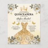 Budget Gold Bilingual Spanish Quinceanera Flyer (Vorne)