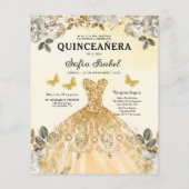 Budget Gold Bilingual Spanish Quinceanera Flyer (Hinten)