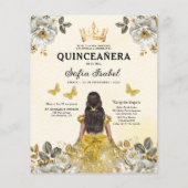 Budget Gold Bilingual Spanish Quinceanera Flyer (Hinten)