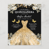 Budget Gold Bilingual Spanish Quinceanera Flyer (Vorne)