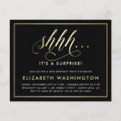 Budget Gold & Black Überraschung Geburtstagsparty (Vorderseite)