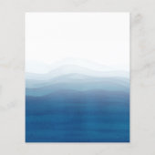 Budget Gold & Blue Watercolor Überraschung Geburts (Rückseite)